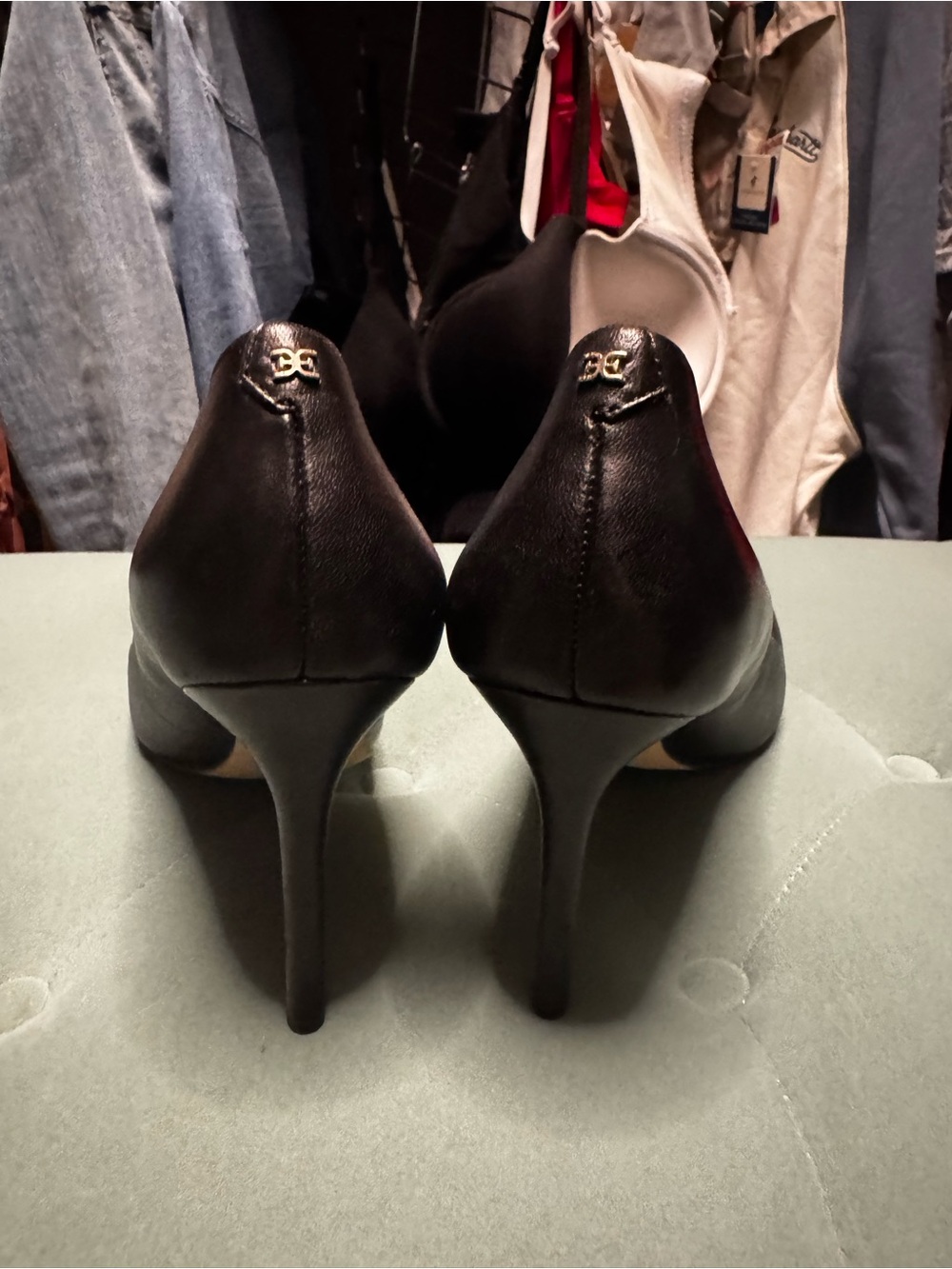 Sam Edelman Black Leather Pointed Toe Stiletto Pumps